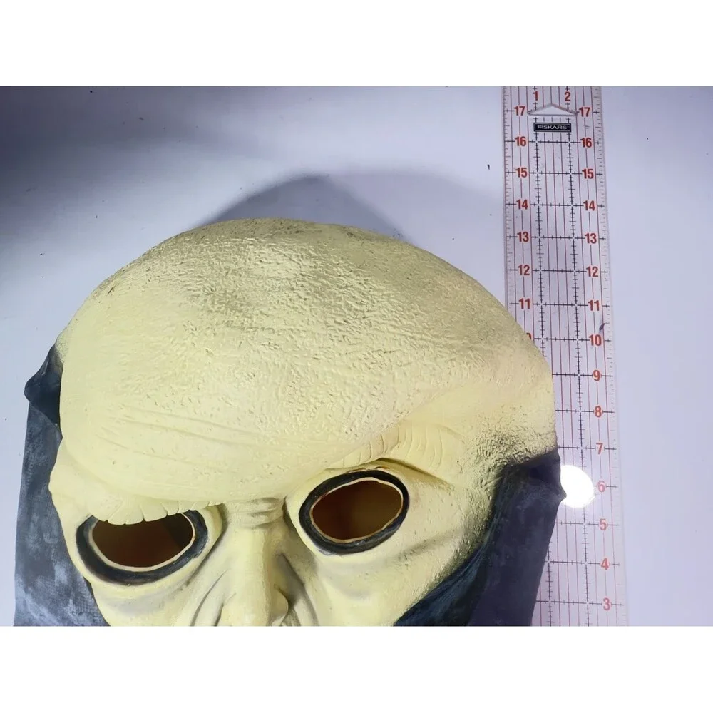 Easter Unlimited Green Space Alien Martian Full Head Latex Mask with Neck Cape